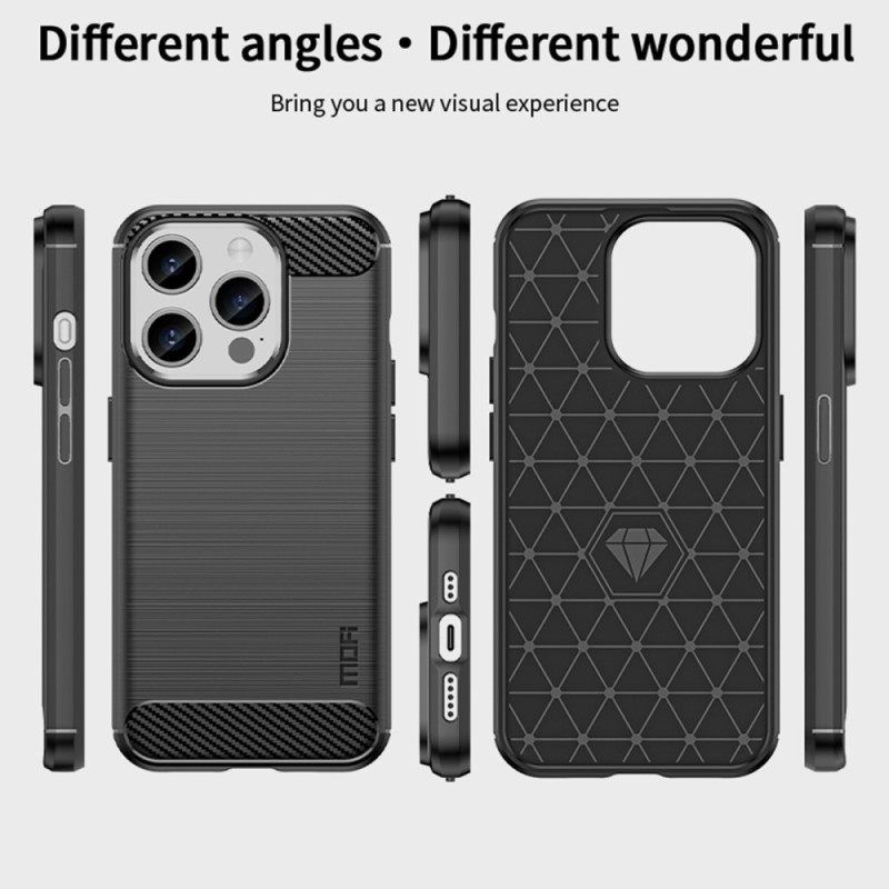 Θήκη iPhone 15 Pro Mofi Brushed Carbon Fiber